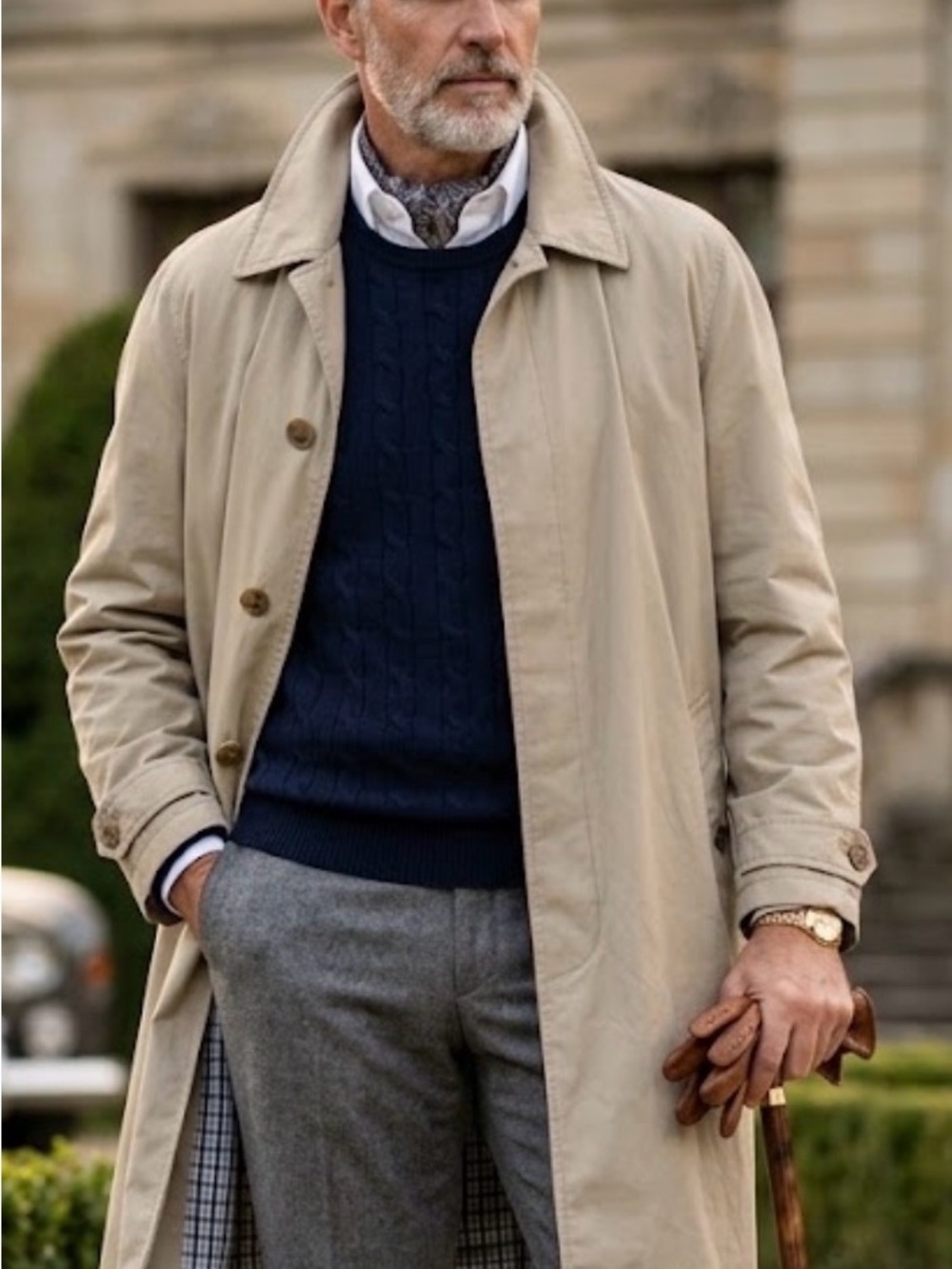 Tommy Hilfiger Beige Men's Trench Coat Shell 100% Cotton